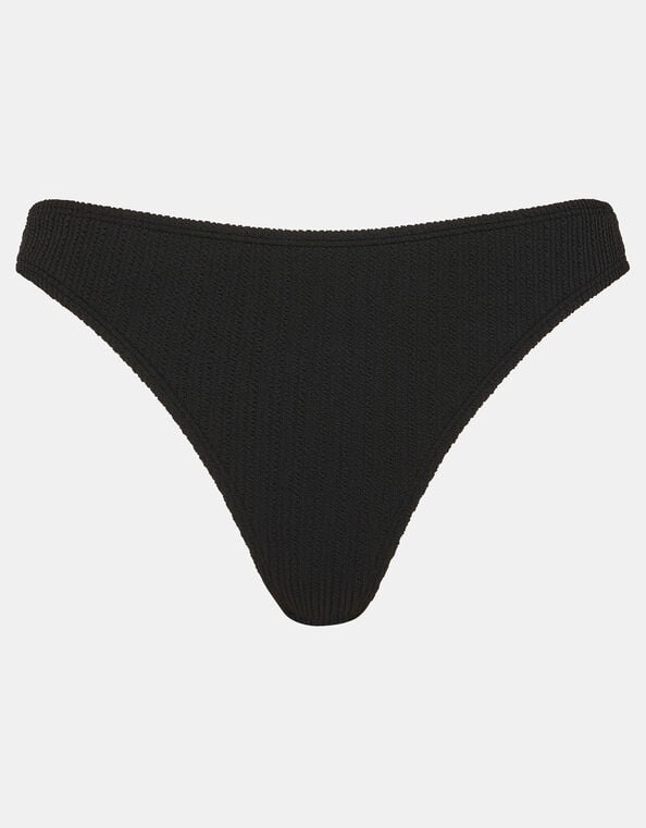 Seersucker Bikini Bottom, Black (BLACK), large