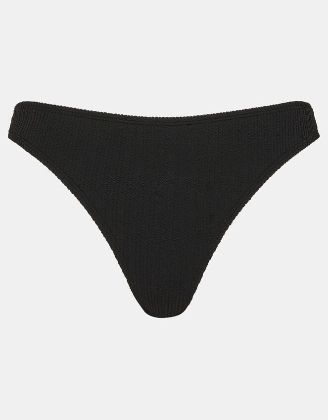 Seersucker Bikini Bottom, Black (BLACK), large