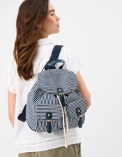 Stripe Print Backpack, , large