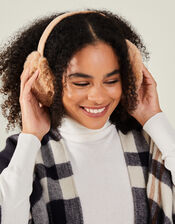 Faux Fur Earmuffs, Natural (NATURAL), large