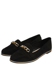 Chain Loafer Shoes, Black (BLACK), large