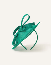 Katie Bow Disc Sinamay Band Fascinator, Green (GREEN), large