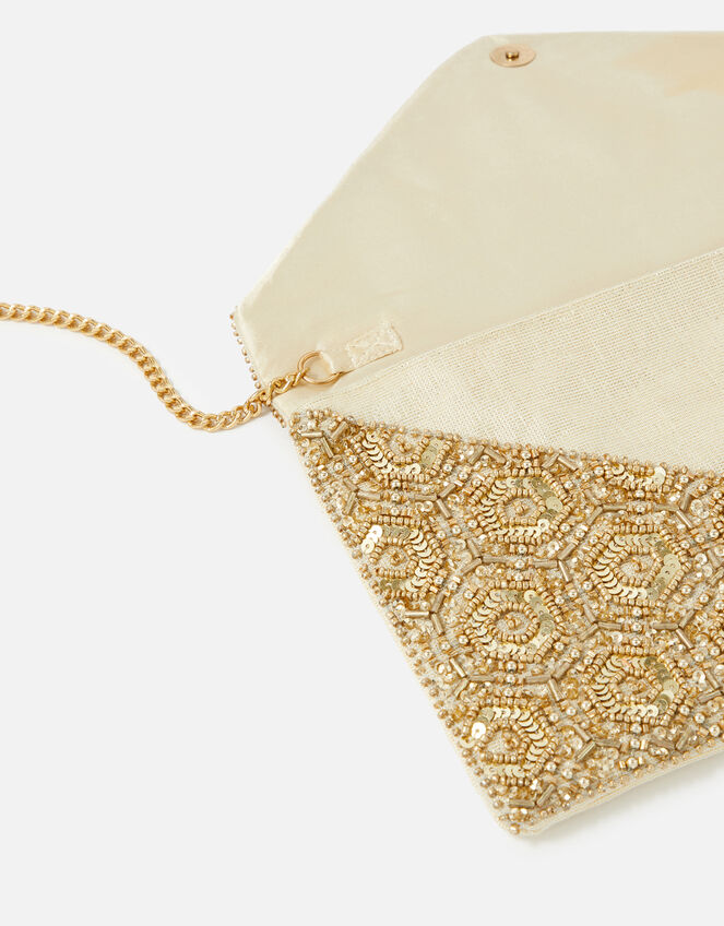 Tamara Embellished Clutch Bag, Gold (GOLD), large