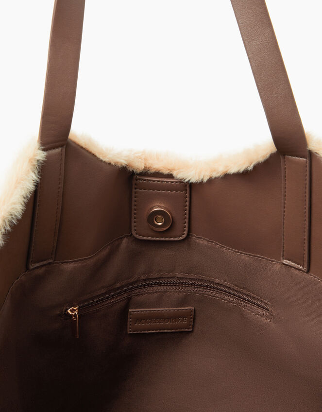 Faux Fur Shoulder Bag, , large