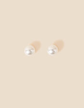 Oversized Pearl Studs, , large