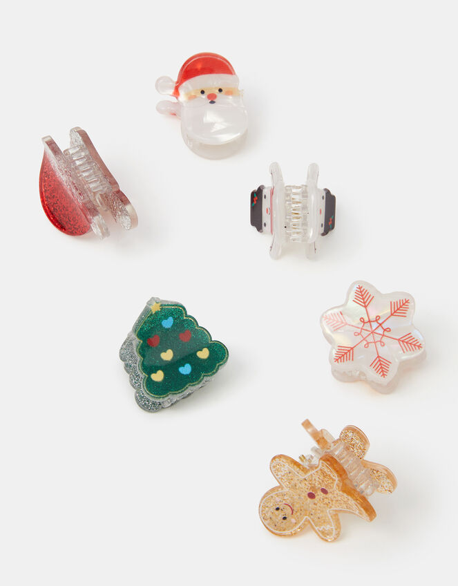 6-Pack Mini Christmas Claw Clips, , large