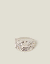 Pavé Feather Ring Silver, Silver (SILVER), large
