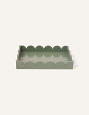 Wood Scallop Tray, Green (GREEN), large