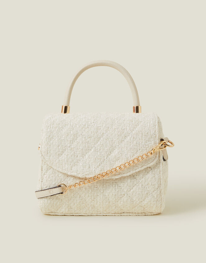 Quilted Boucle Handbag, , large