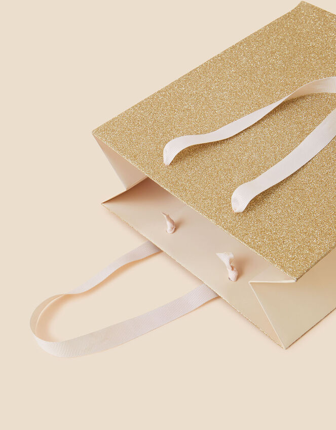 Medium Glitter Gift Bag, Gold (GOLD), large