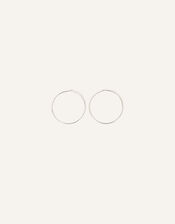 Recycled Large Simple Hoops , Silver (SILVER), large
