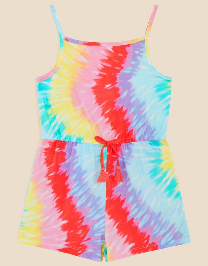Girls Tie Dye Playsuit, Multi (BRIGHTS-MULTI), large