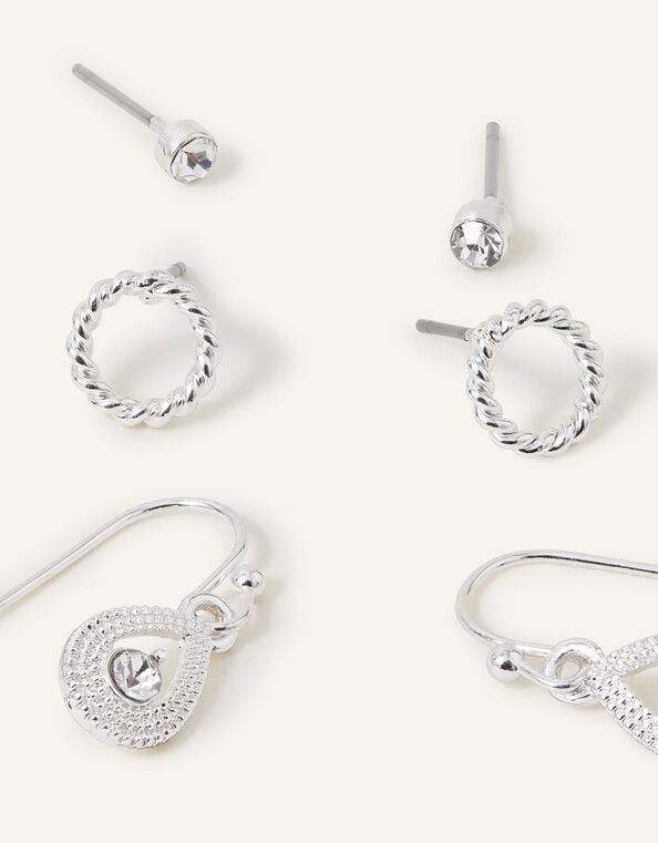 Crystal Drop Earrings Set of Three, , large