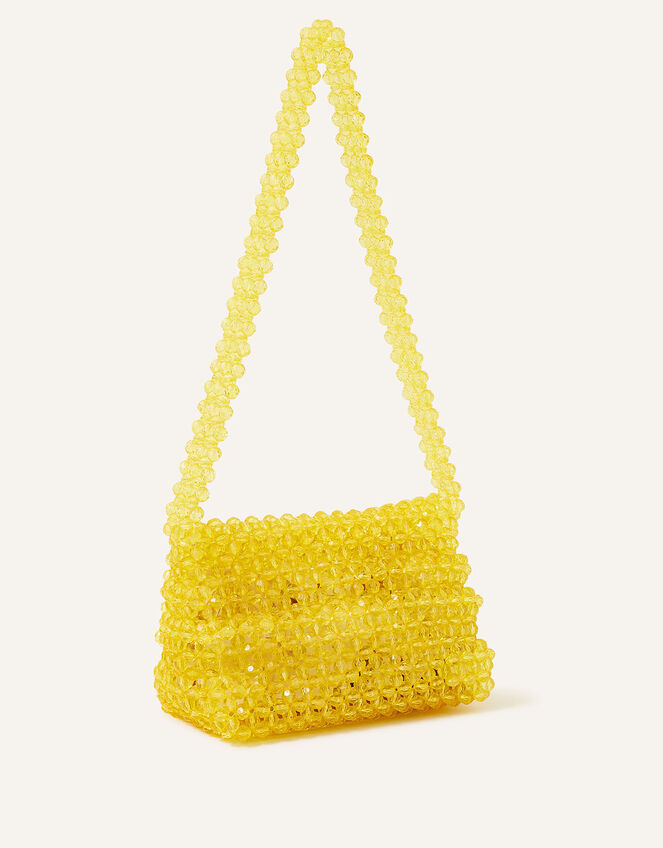 Beaded Shoulder Bag, Yellow (YELLOW), large