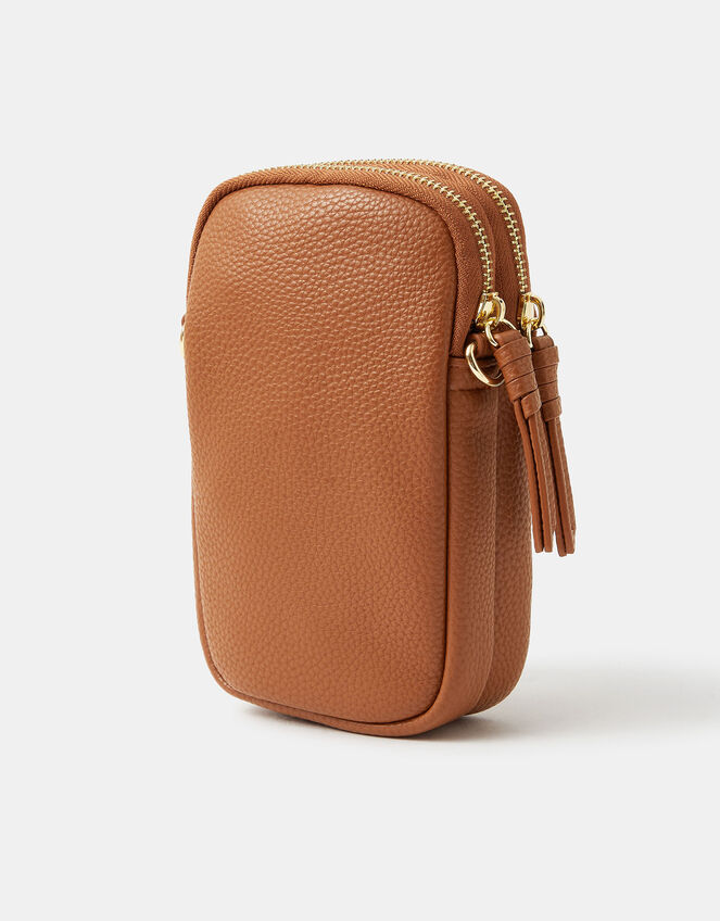 Double Pouch Phone Bag, Tan (TAN), large