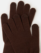 Plain Touch Screen Gloves , Brown (CHOCOLATE), large