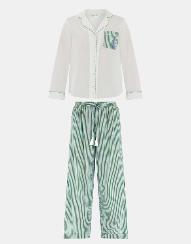 Dandelion Stripe Print Pyjama Set, Green (GREEN), large