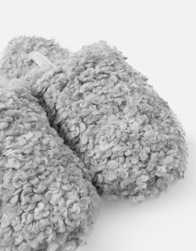 Plush Mule Slippers, Grey (GREY), large