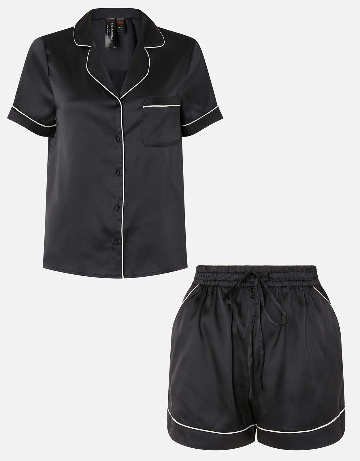 Silk shirt and shorts pyjamas outlet
