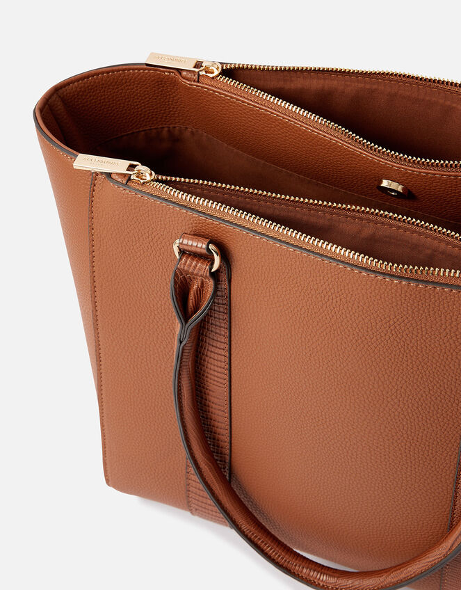 Large Multi-Compartment Work Bag, Tan (TAN), large