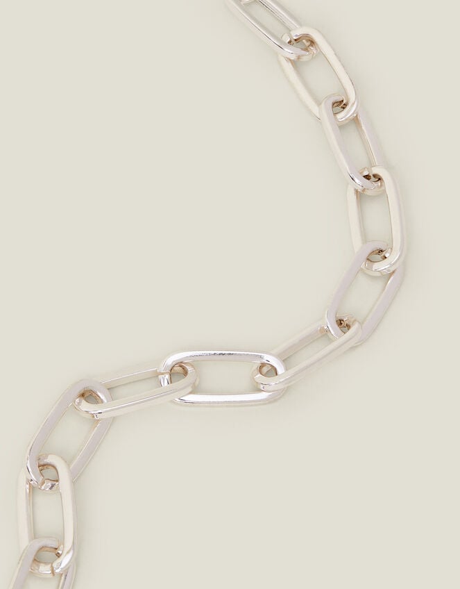 Chain Link Necklace, Silver (SILVER), large