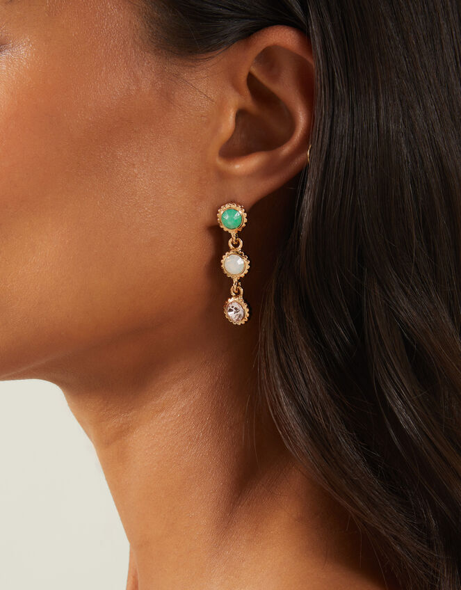 Pave Jewel Drop Earrings, , large