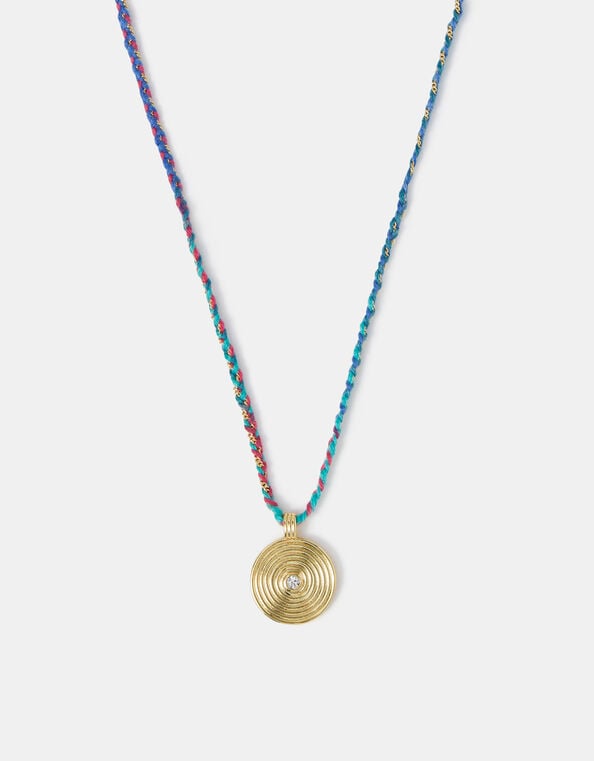 14ct Gold-Plated Braid Pendant Necklace, , large