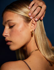14ct Gold-Plated Twist Chunky Hoop Earrings, , large