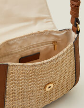 Woven Cross-Body Bag, Tan (TAN), large