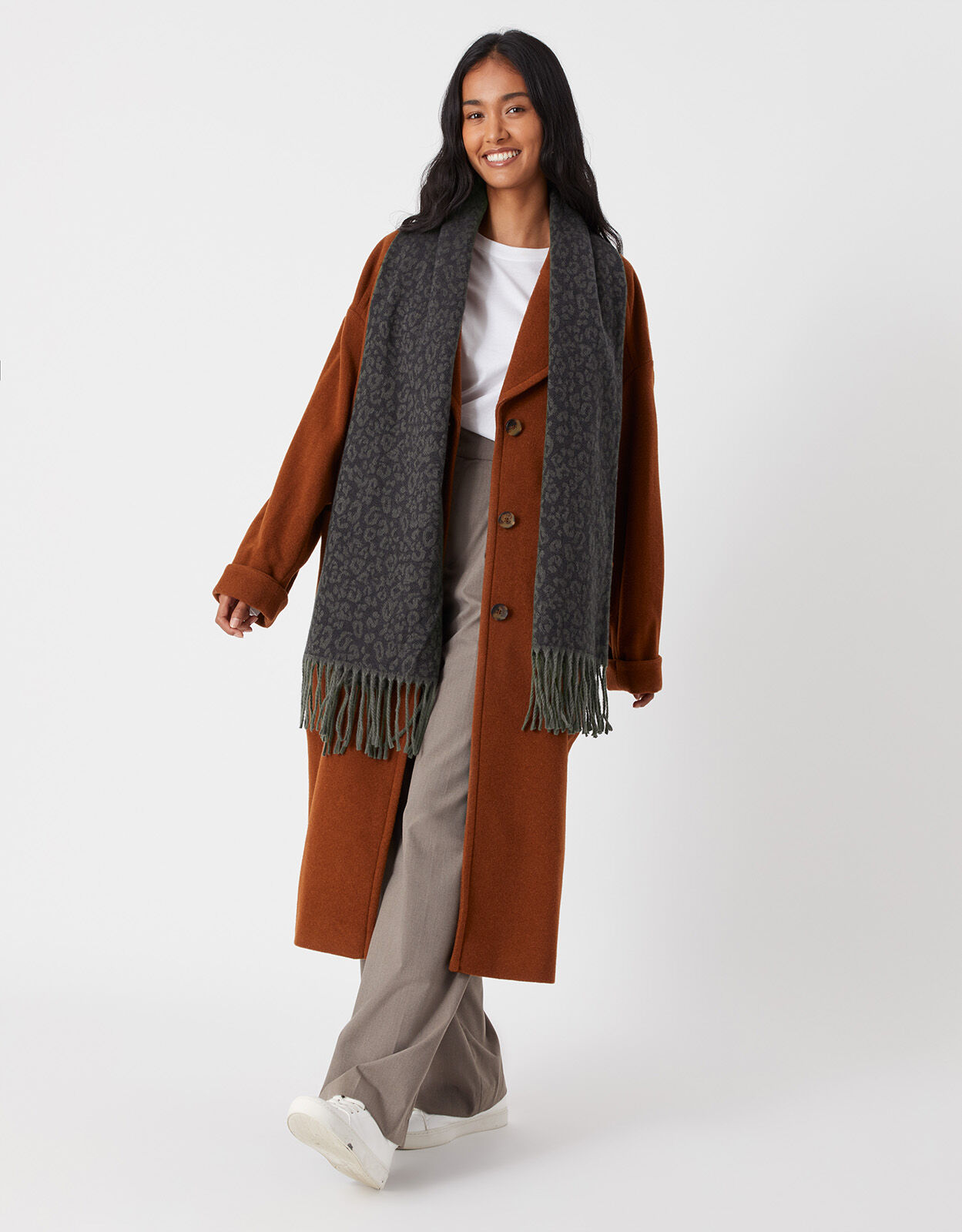Accessorize leopard scarf clearance