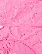 Girls Ruffle Broderie Bikini Set, Pink (PALE PINK), large