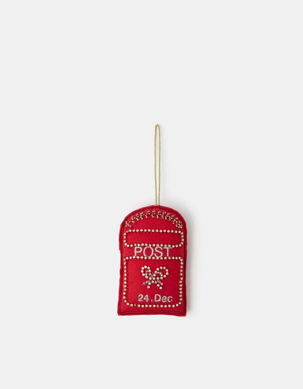 Embellished Felt Postbox Christmas Tree Decoration, , large