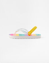 Girls Rainbow Stripe Flip Flops, Multi (BRIGHTS-MULTI), large