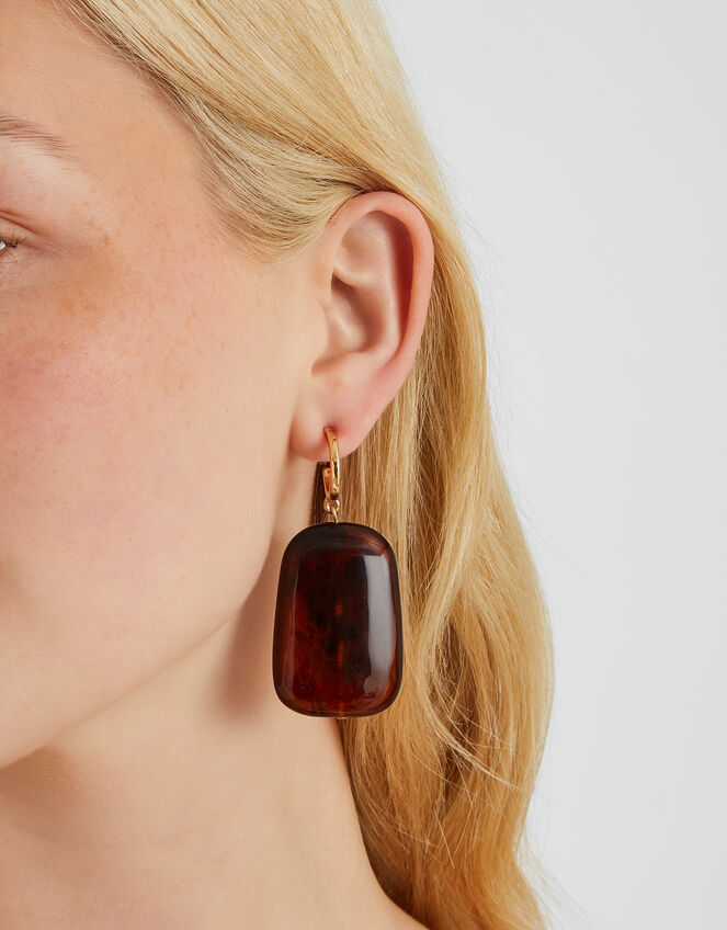 Large Resin Hoop Drop Earrings, , large