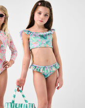 Girls Sparkle Sealife Frill Bikini Set, Multi (PASTEL MULTI), large