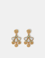 Gem Flower Drop Earrings, , large