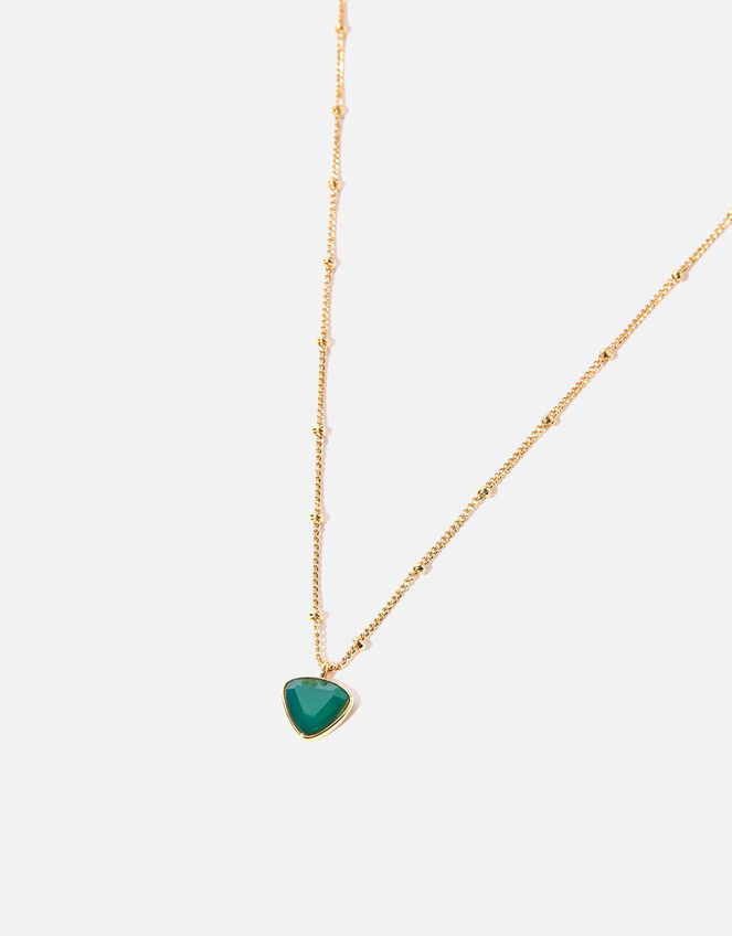 14ct Gold-Plated Birthstone Necklace, Gold (GOLD), large