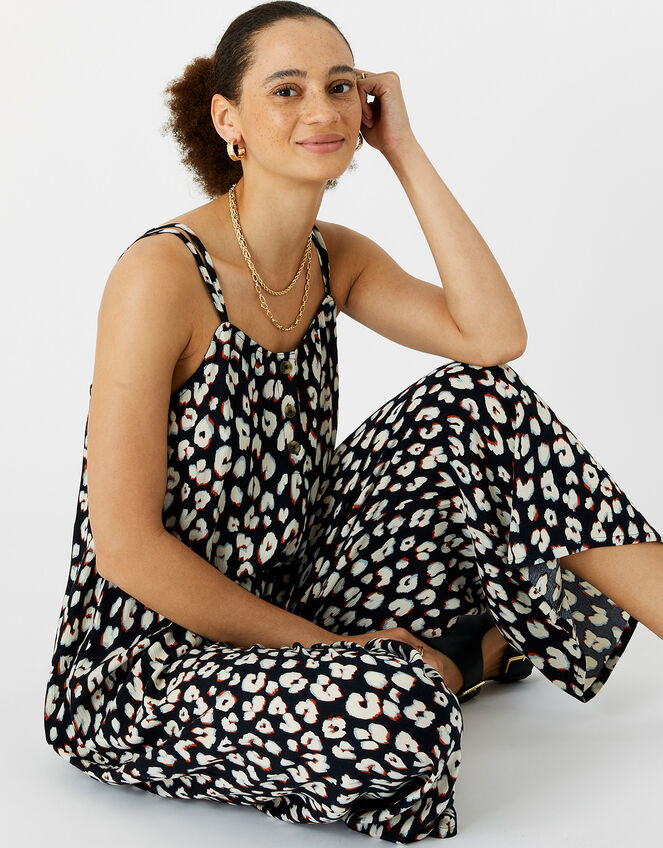 Animal Print Jumpsuit Black | Summer holiday jumpsuits & Playsuits |  Accessorize UK