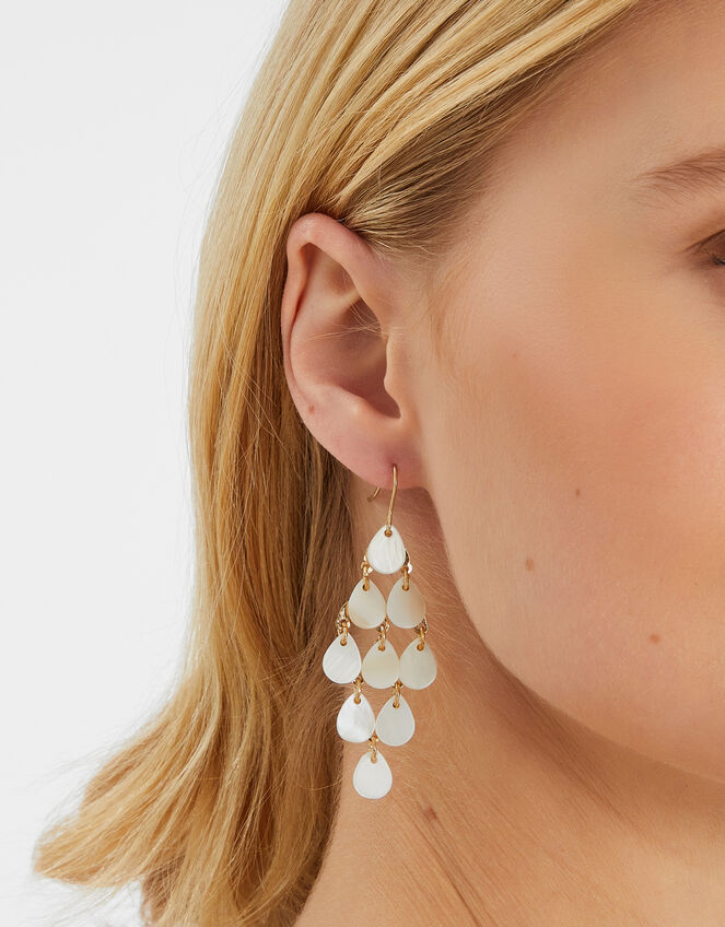 Teardrop Pearl Chandelier Earrings, , large