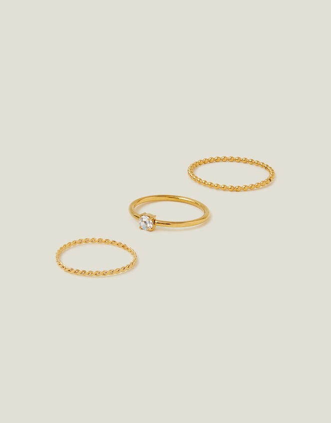 3-Pack Stainless Steel Rings, Gold (GOLD), large