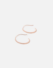 Rose Gold-Plated Pave Hoop Earrings, , large