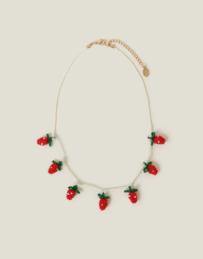 Strawberry Beaded Pearl Necklace, , large