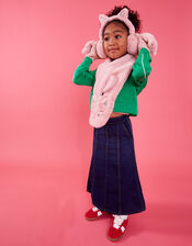 Girls Cat Fingerless Mitten Gloves, Pink (PINK), large