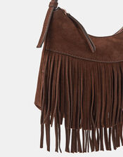 Fringe Suede Crossbody Bag, Brown (CHOCOLATE), large
