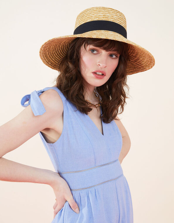 Wide Brim Straw Hat, , large