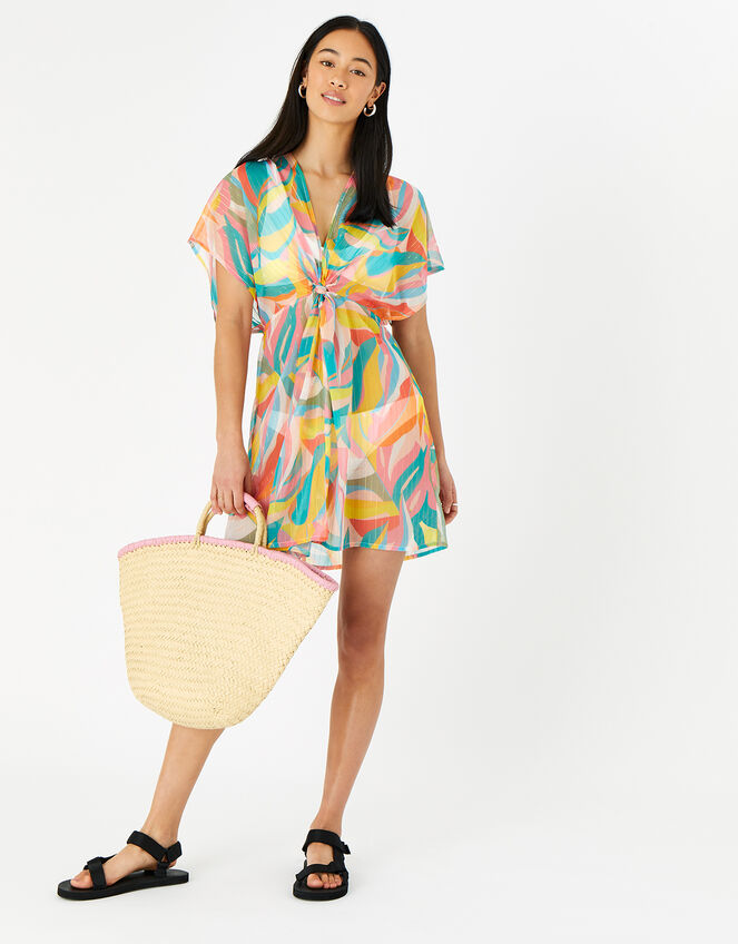 Floral Chiffon Kaftan, Multi (BRIGHTS-MULTI), large