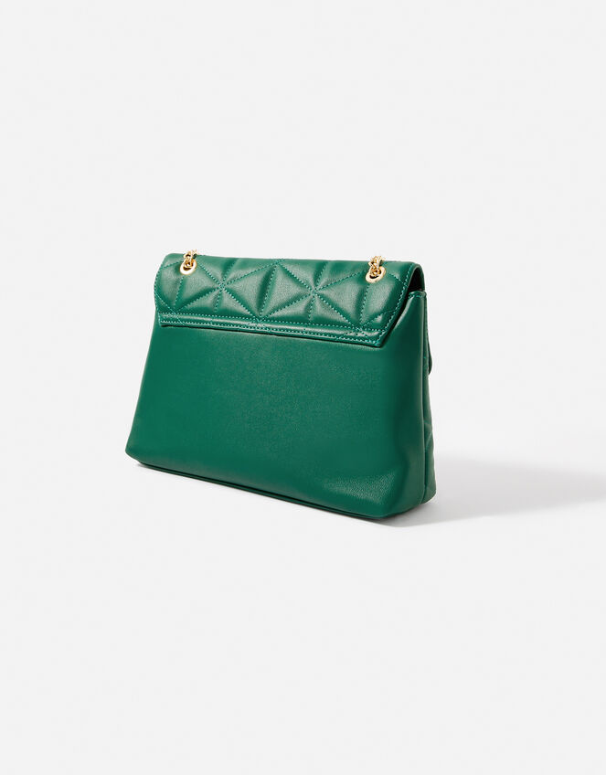 Eva Quilted Shoulder Bag, Green (GREEN), large