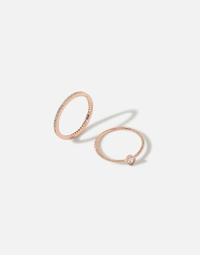 Rose Gold-Plated Stacking Ring Twinset, Gold (ROSE GOLD), large