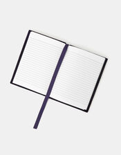 Sequin Initial Velvet Notebook, Blue (NAVY), large