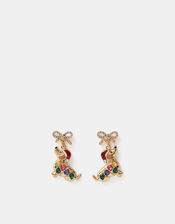 Christmas Sausage Dog Drop Earrings, , large